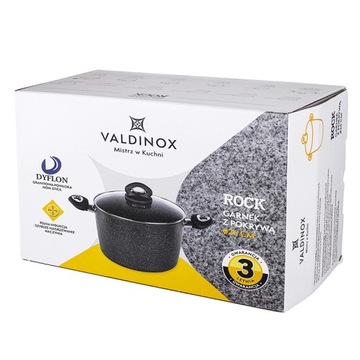 Komplet garnków z trwałą powłoką non-stick Valdinox Rock 4 el. indukcja gaz