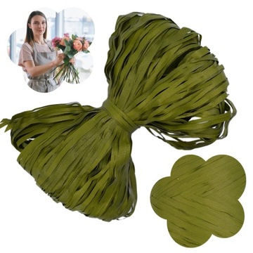 DEKORACYJNA RAFIA FLORYSTYCZNA ZIELONA 10 METRÓW