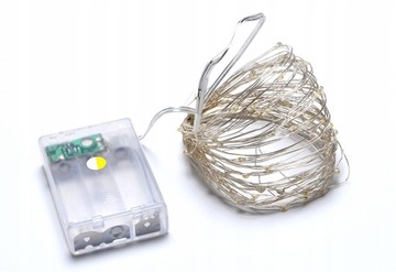 Lampki na drucie 20 LED na baterie ciepłe/zimne