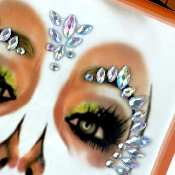 Маска для лица «Хэллоуин» с кристаллами «Серебряный ЧЕРЕП»