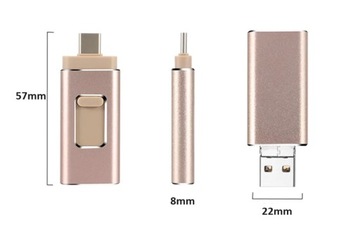 Pendrive 128GB 4w1 USB 3.0, iPhone, Android/Micro USB/TYP C, Windows, OTG