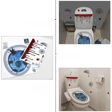 1 КОМПЛЕКТ НАКЛЕЙКИ НА УНИТАЗ С УЗОРОМ ПАУКА УЖАСЫ НАКЛЕЙКИ НА СИДЕНЬЕ ДЛЯ УНИТАЗА С ПЯТНАМИ КРОВИ