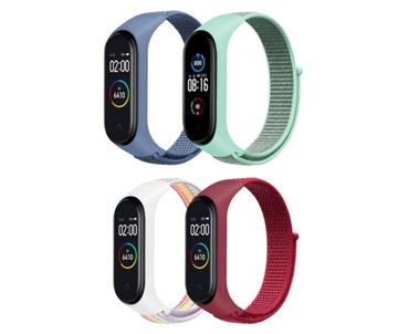 Zestaw pasków opasek do xiaomi mi band 3/4/5/6 nylon dobierz swój kolor