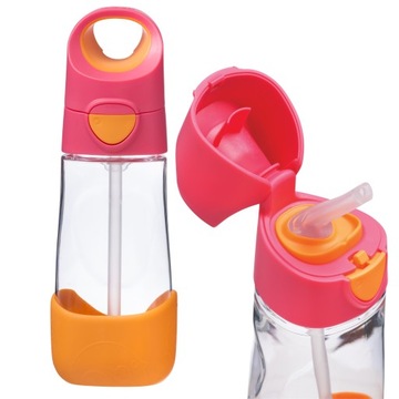 BUTELKA TRITANOWA ZE SŁOMKĄ BIDON 450 ML STRAWBERRY SHAKE B.BOX