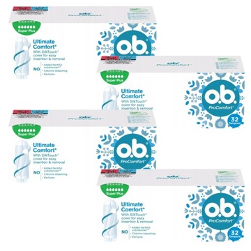 4 x O.B. ProComfort Super Plus Tampony 32 sztuki