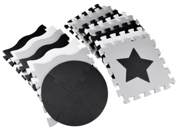 ПЕННЫЙ ПАЗЗЛ ОБРАЗОВАТЕЛЬНЫЙ КОВРИК КОНТРАСТНЫХ ФОРМ КОВЕР 120х120