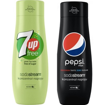 2x SYROP SODASTREAM 7UP ZERO FREE PEPSI MAX KONCENTRAT ZESTAW BEZ CUKRU