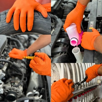Перчатки NITRILE GRIPZZLY ORANGE GRIP оранжевые размер 50 шт.