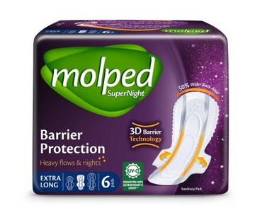 MOLPED SuperNight Podpaski anatomiczne EXTRA LONG 6 szt