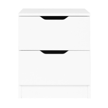 Прикроватная тумбочка с 2 ящиками, белая прикроватная тумбочка ModernHome