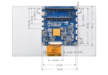 7-дюймовый DVI 1024x600 IPS дисплей для Raspberry Pi Pico