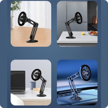 ALUMINIOWY UCHWYT SAMOCHODOWY MAGNETYCZNY DO TELEFONU BLASZKI SZYBA KOKPIT