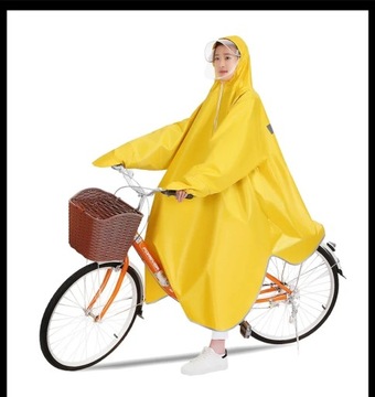 Raincoat Full Body with Hat Brim Single Adult Loose Oxford Rain-Proof
