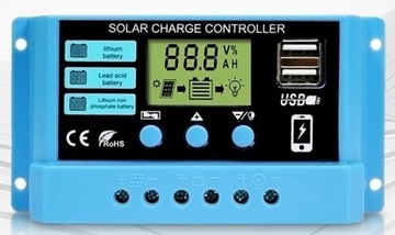 REGULATOR ŁADOWANIA 10A 12V/24V USB Li-ion LiFePo4