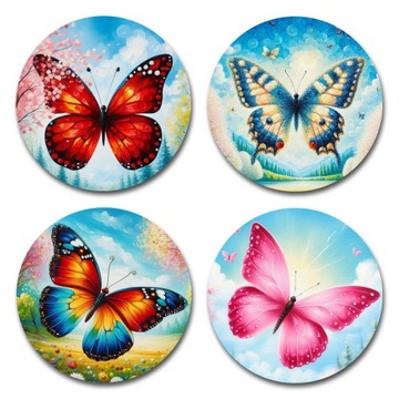 Наклейки детские, призы, 2,5см 500 штук + 60 в подарок, 8 дизайнов: Бабочки