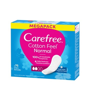CAREFREE Cotton Fresh wkładki higieniczne świeży zapach 76szt
