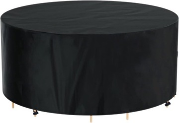Pokrowiec Ogrodowy na Meble Wodoszczelna Torba Ø190 x 71cm Czarny Okrągły