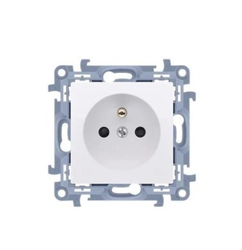 SIMON 10 gniazdo pojedyncze z uziemieniem biały CGZ1.01/11