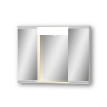 Szafka do łazienki z lustrem i lampą, metal 60/40