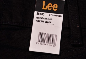 LEE spodnie REGULAR black jeans LEGENDARY SLIM _ W38 L30