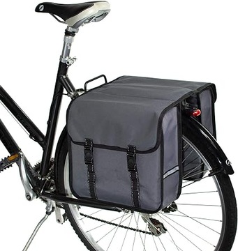 BikyBag Classic - Podwójna torba rowerowa szara USZKODZONA