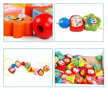 ДЕРЕВЯННЫЕ БЛОКИ-БУСИНЫ ДЛЯ НАЗВАНИЯ МОНТЕССОРИ