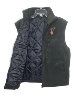 УТЕПЛЕННЫЙ, СТЕГАНЫЙ ФЛИСОВЫЙ ЖИЛЕТ с вышивкой S