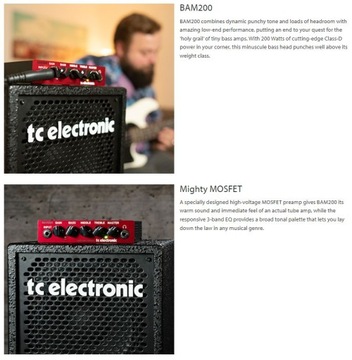 BAM200 Усилитель для бас-гитары, 200 Вт, 3-полосный эквалайзер TC Electronic
