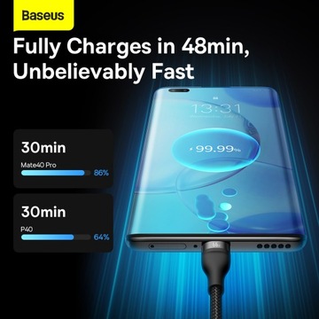 Кабель Baseus 3 в 1 — USB — Type C, Lightning, Micro USB — 66 Вт, 6 А, 1,2 метра
