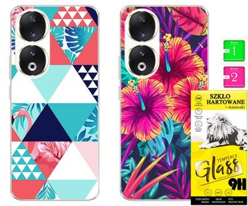 2x ETUI PLECKI FOTO Case OBUDOWA Pokrowiec WZORY + SZKŁO 9H do Honor 90 5G