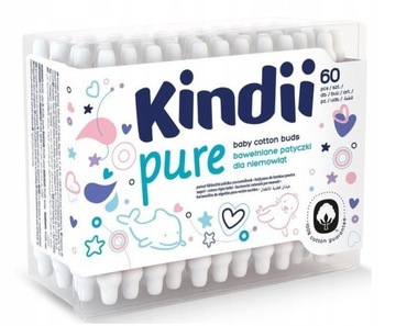 KINDII Patyczki Higieniczne z Ogranicznikiem 60szt