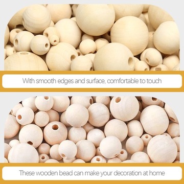 Бусины макраме Бревенчатые цветные деревянные бусины для рукоделия, 2 набора