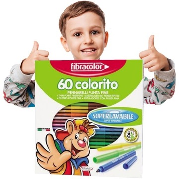 Маркеры FIBRACOLOR, 60 шт, СУПЕР НАБОР