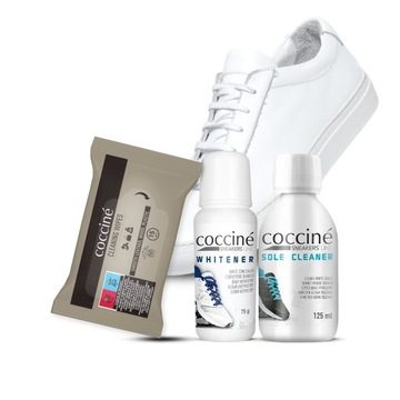 ZESTAW COCCINE DO CZYSZCZENIA BIAŁYCH BUTÓW SPORTOWYCH SNEAKERSÓW 3W1