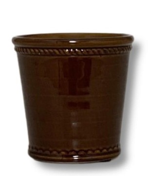 DONICZKA BRĄZOWA CERAMICZNA OSŁONKA 10x11cm OZDOBA