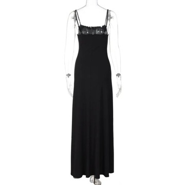 Lygens Solid Basic Sleeveless Simple Long Dress F