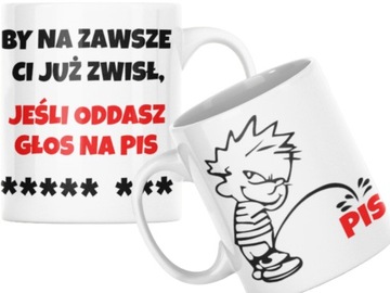 KUBEK ŚMIESZNY PREZENT UPOMINEK PIS POLITYKA FUN