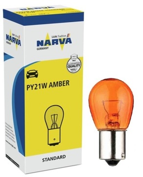 ŻARÓWKA JEDNOŚWIATŁOWA NARVA 17638 12V PY21W AMBER