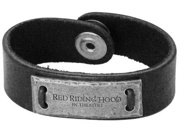 ЧЕРНЫЙ ПЛЕНОЧНЫЙ БРАСЛЕТ С КРАСНОЙ ШАПОЧКОЙ