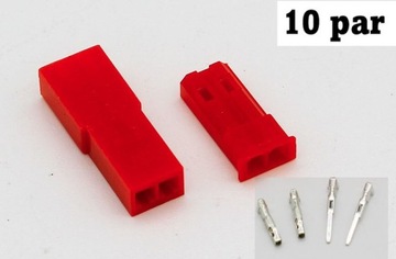 Złącze elektroniczne JST 2 PIN Baterii RC czerwona kostka złączka