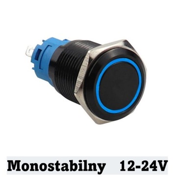 Przycisk przełącznik 16mm stalowy dioda LED 12V mo