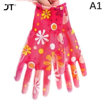 1 пара дышащих женских садовых перчаток из нейлона с принтом