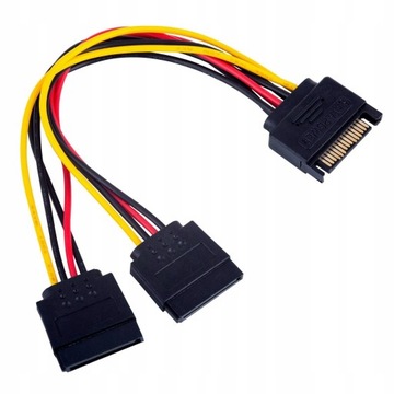 Adapter z kablem SATA (m) - 2x SATA (f) 2x 15cm