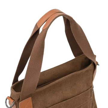 ЖЕНСКАЯ СУМКА НА ПЛЕЧЕ, ВМЕСТИТЕЛЬНАЯ, ПРОЧНАЯ, БОЛЬШАЯ КОРИЧНЕВАЯ КАНВАСНАЯ СУМКА