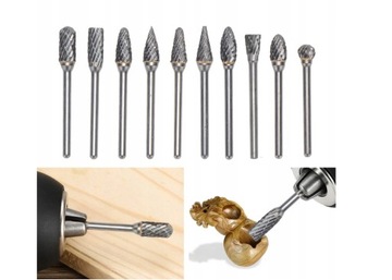 ФРЕЗА РОТОРНЫЕ НАПИЛЬНИКИ ПО МЕТАЛЛУ ТВЕРДОСВЕРДЫЕ НАБОР 10 ШТ.