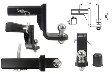 ПРОЧНЫЙ АДАПТЕР НА 3500 КГ ДЛЯ США КРЮК НИЖЕ НА 10 СМ