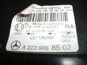 MERCEDES TŘÍDA S W222 SVĚTLO PRAVÁ FULL LED A2229068502