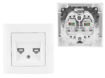 WESA Gniazdo Gniazdko Komputerowe Podwójne 2x RJ45