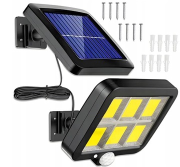 LAMPA SOLARNA LED CZUJNIK RUCHU ZMIERZCHU 120 COB
