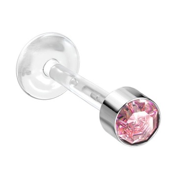 Labret z ozdobą ze srebra z 1,2/6/3 różowy